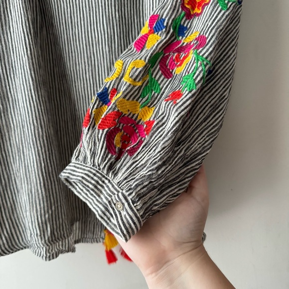Floreat | Soleil Colorful Embroidered Striped Blouse - Picture 9 of 13